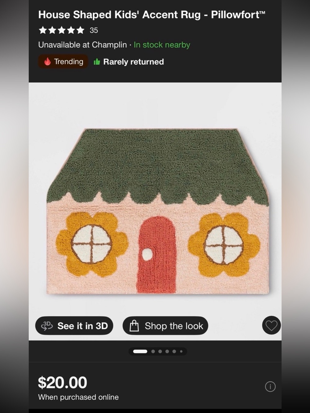 Kids Accent Rug House Shape - Pillowfort